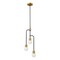 Z-Lite Neutra 3 Light Chandelier, Matte Black + Foundry Brass & Opal 621-3MB-FB - alternate 5